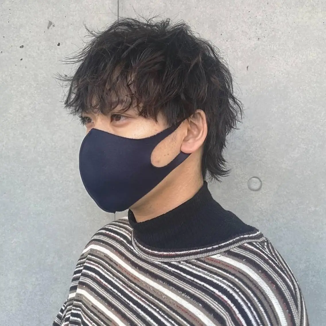 メンズ カラー パーマ 渡辺 愛枝/艶カラー🩵のヘアスタイル
