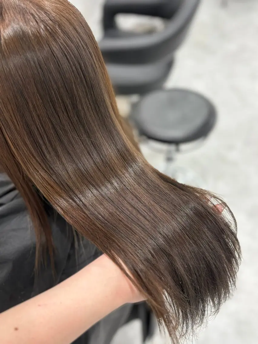 ロング ヘアカラー トリートメント ヘアセット 赤髪/ワインレッド/ 韓国系 まなかのヘアスタイル