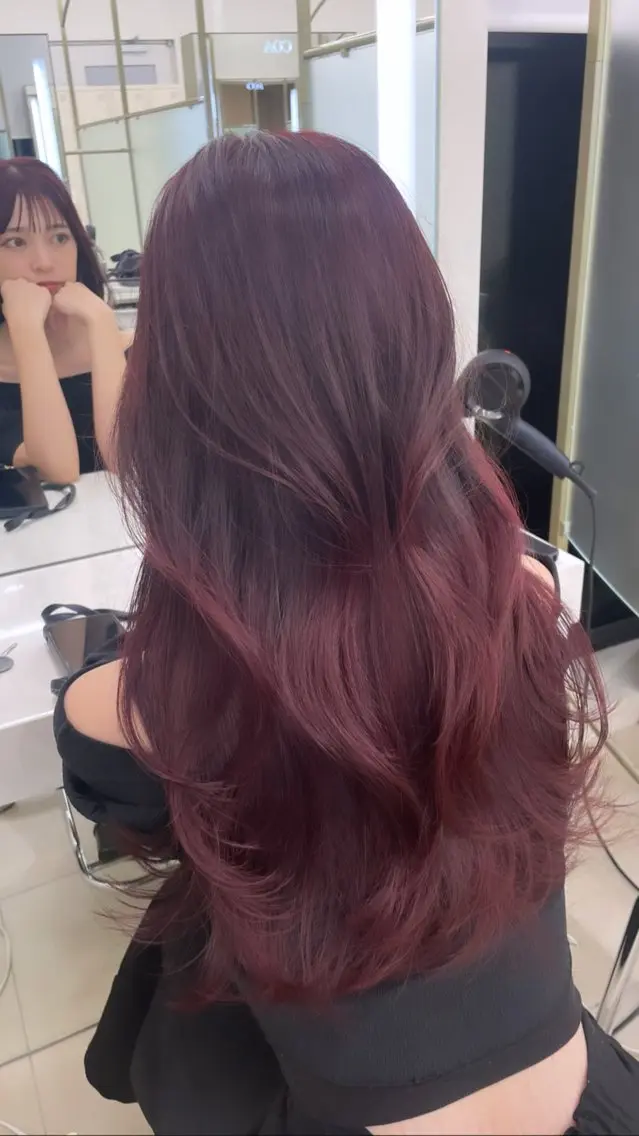 ロング カラー カット ヘアカラー トリートメント COA GINZA 空也/前髪/顔まわりのヘアスタイル