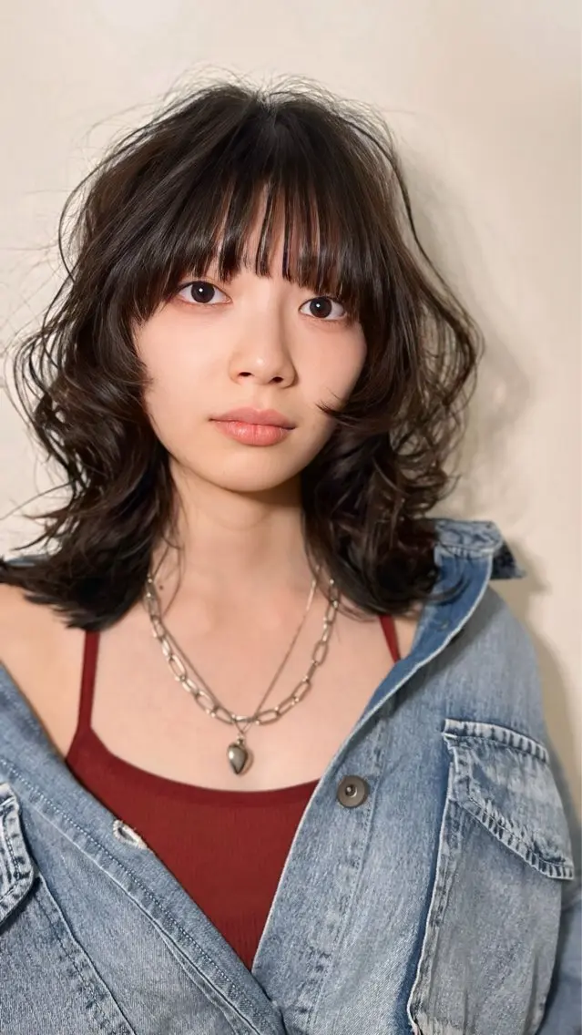 ミディアム パーマ 平 一裕のヘアスタイル