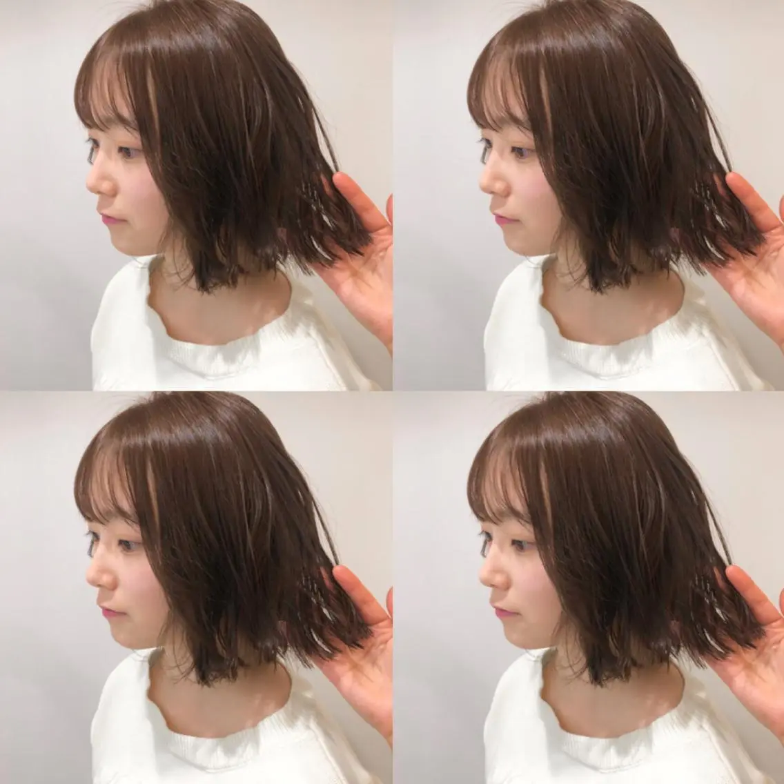 ミディアム カラー ブリーチ 透明感カラー ブリーチなしカラー ウルフカット ハッシュカット/七海のヘアスタイル
