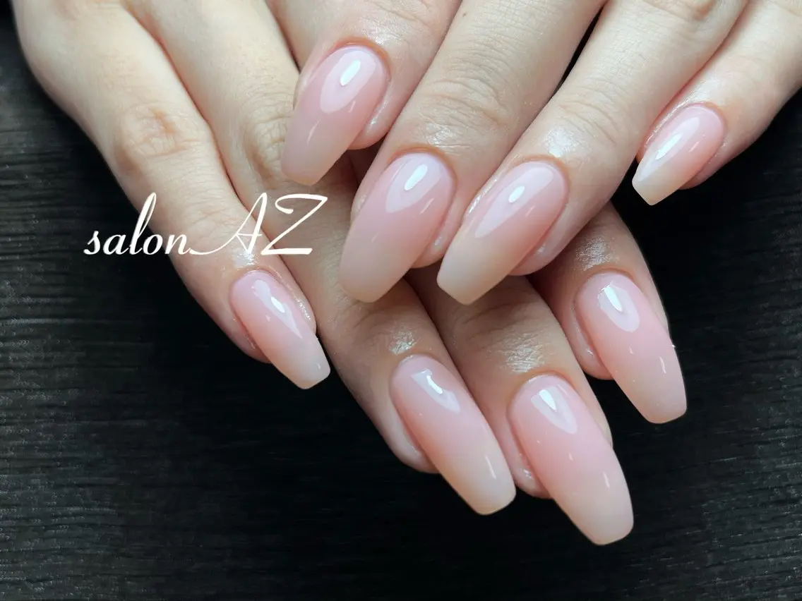 ネイル 桜ネイル 長さ出し フットネイル フレンチネイル ジェルネイル salon AZのネイルデザイン