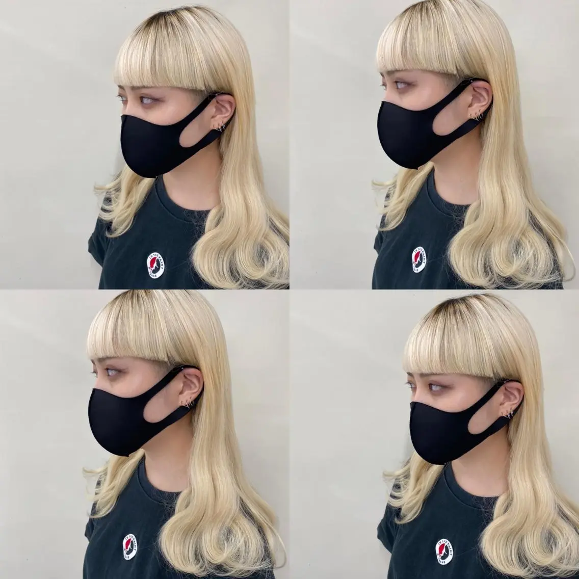 カラー エクステ ハイトーン 💭黒崎ハルカのヘアスタイル