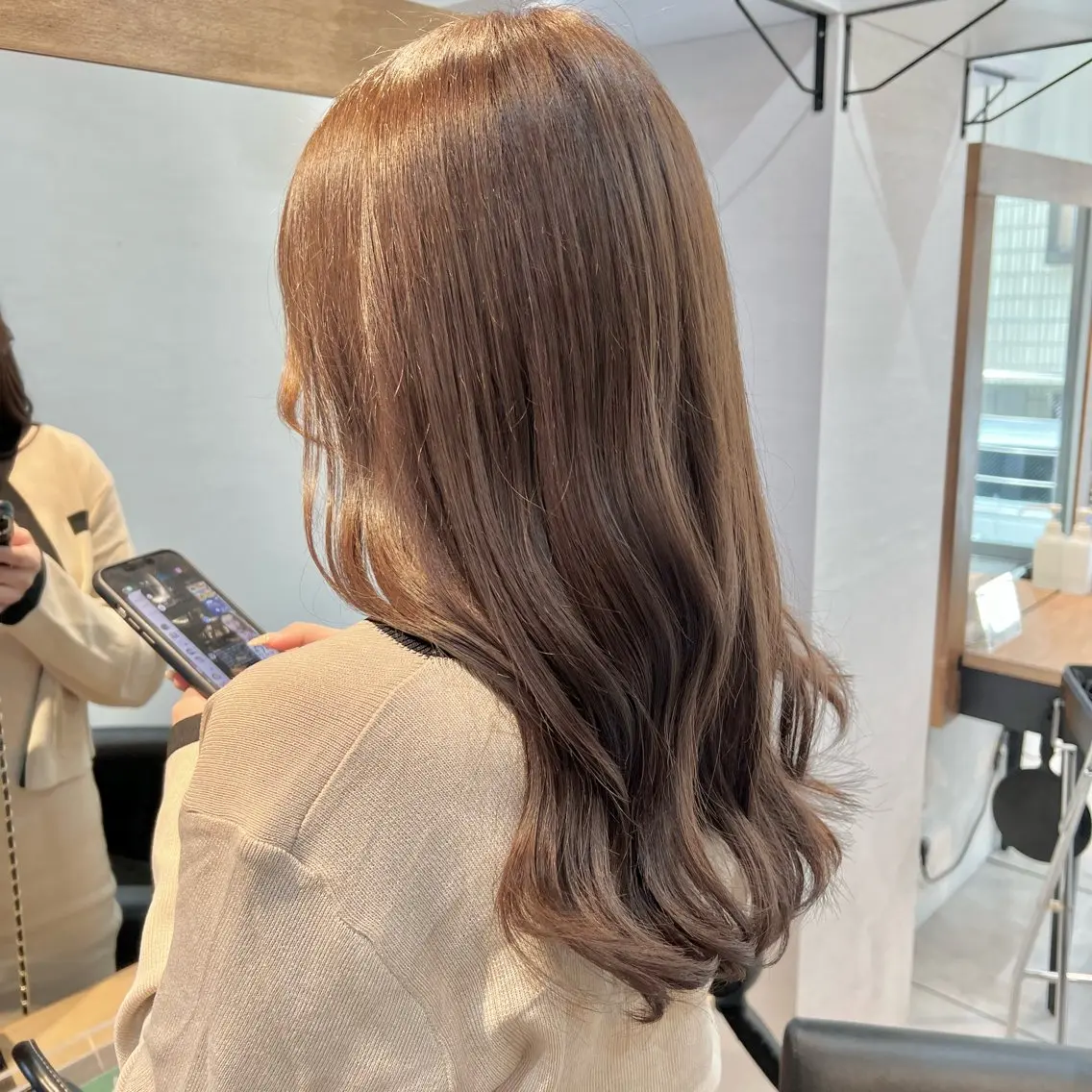 セミロング 韓国風ヘア トリートメント 透明感カラー/艶髪 🌷ちばなお🌷のヘアスタイル