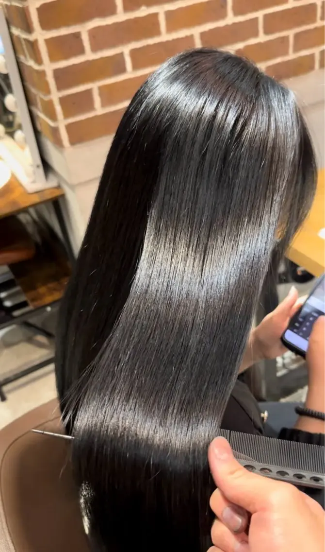 ロング 髪質改善 カット 縮毛矯正 トリートメント 髪質改善 すずきひじりのヘアスタイル
