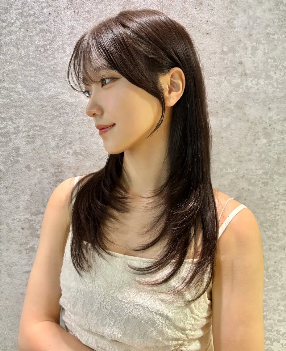 ロング カラー ヘアアレンジ ブリーチ 透明感カラー 顔まわりレイヤー 顔周りカット ハッシュカット カット ヘアカラー トリートメント ヘアセット 大宮縮毛矯正🩵 レイヤー 佐藤和のヘアスタイル