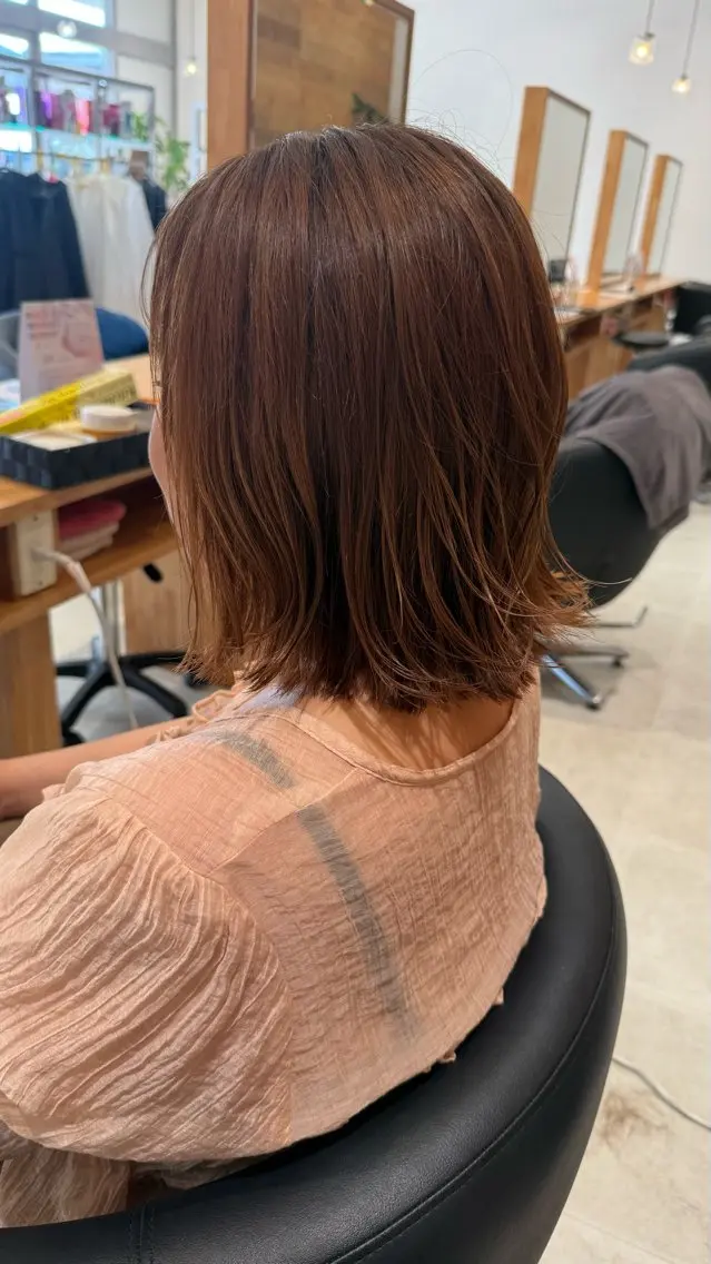 ショート 切りっぱなしボブ ボブ カット ヘアカラー 花田 梨佳のヘアスタイル