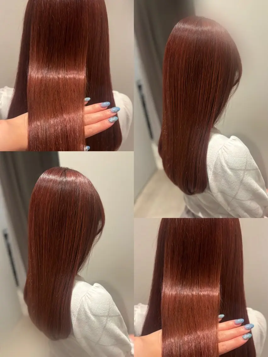 セミロング カラー 髪質改善カラー ベージュ🤎YUMEのヘアスタイル