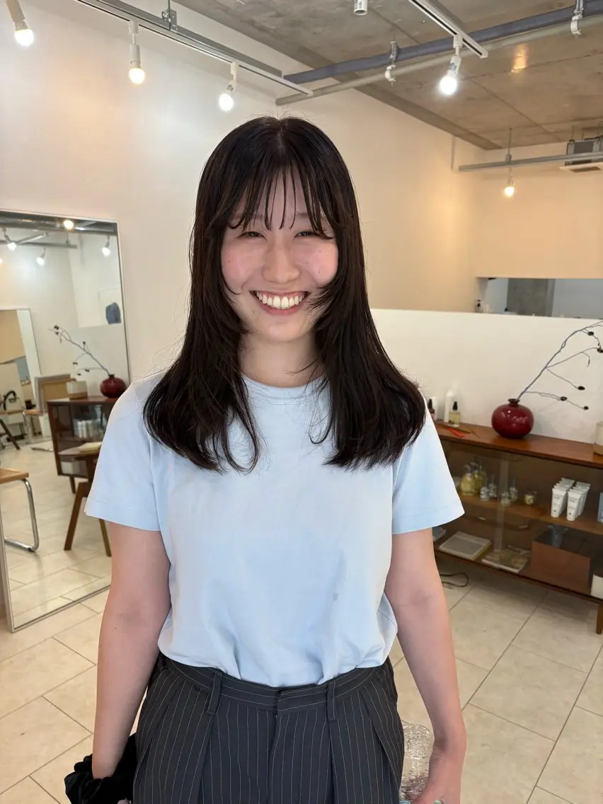セミロング カラー パーマ カット ヘアカラー 縮毛矯正 eri kinjoのヘアスタイル