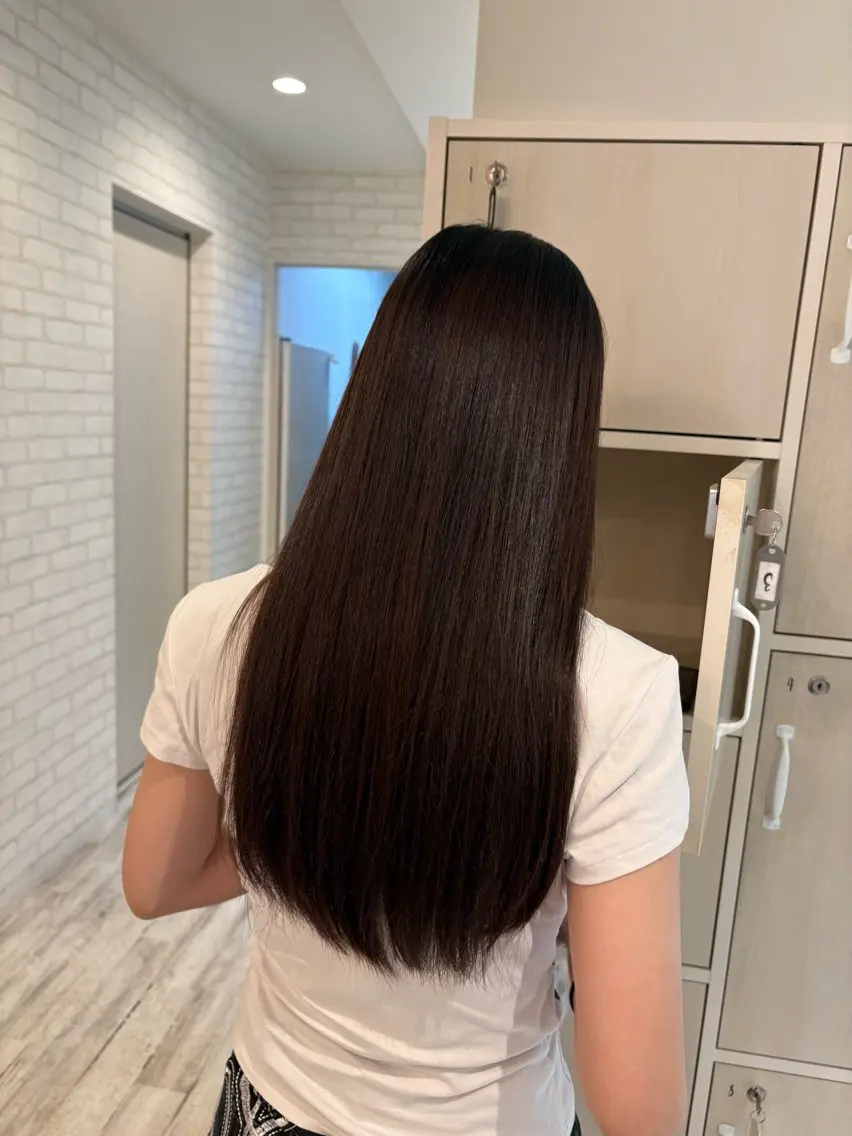 ロング パーマ 縮毛矯正 カット 縮毛矯正 レイヤー/透明感 HIRARIのヘアスタイル