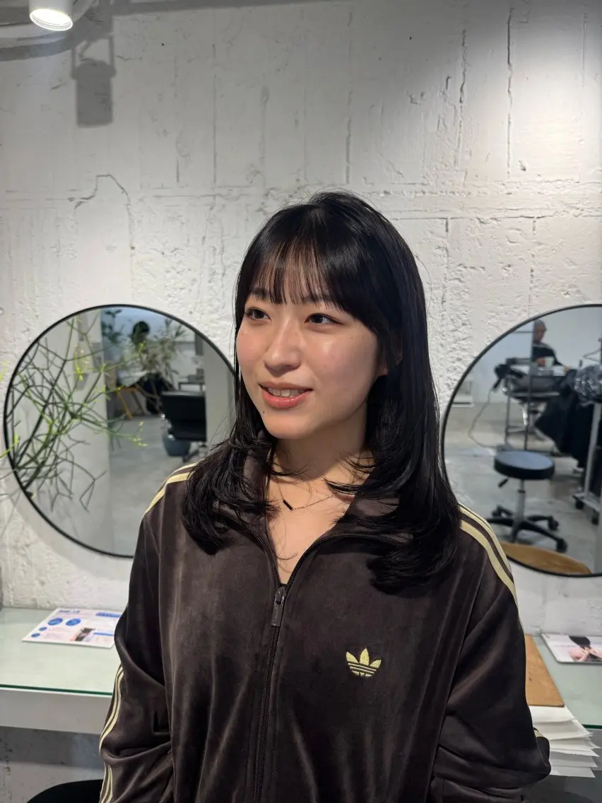 セミロング カット ヘアセット 新宿/顔周りカット +レイヤー＝しずく♩のヘアスタイル
