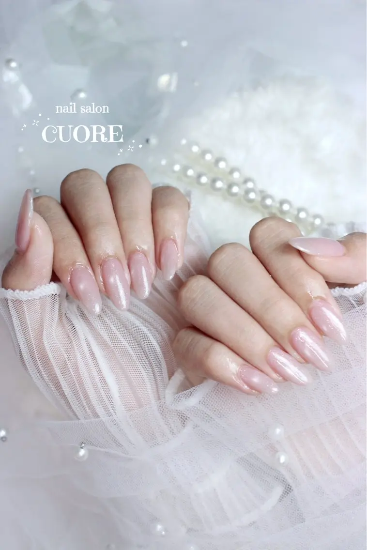 ネイル マグネットネイル オフィスネイル ワンカラーネイル ピンク シンプルネイル ハンドネイル nail salon CUOREのネイルデザイン
