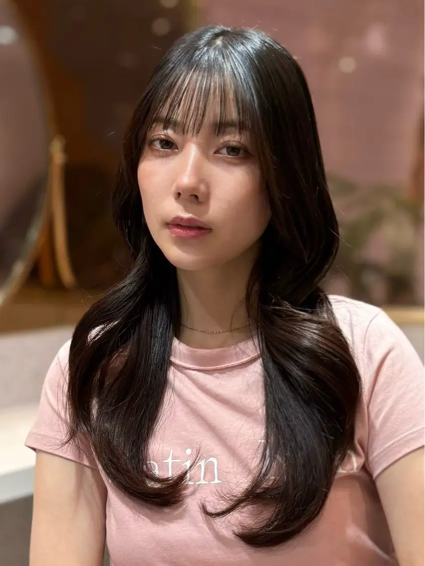 ロング カラー パーマ ヘアアレンジ メンズ キッズ カット ヘアカラー トリートメント 北千住/小顔レイヤー /顔まわり/西慶太朗のヘアスタイル