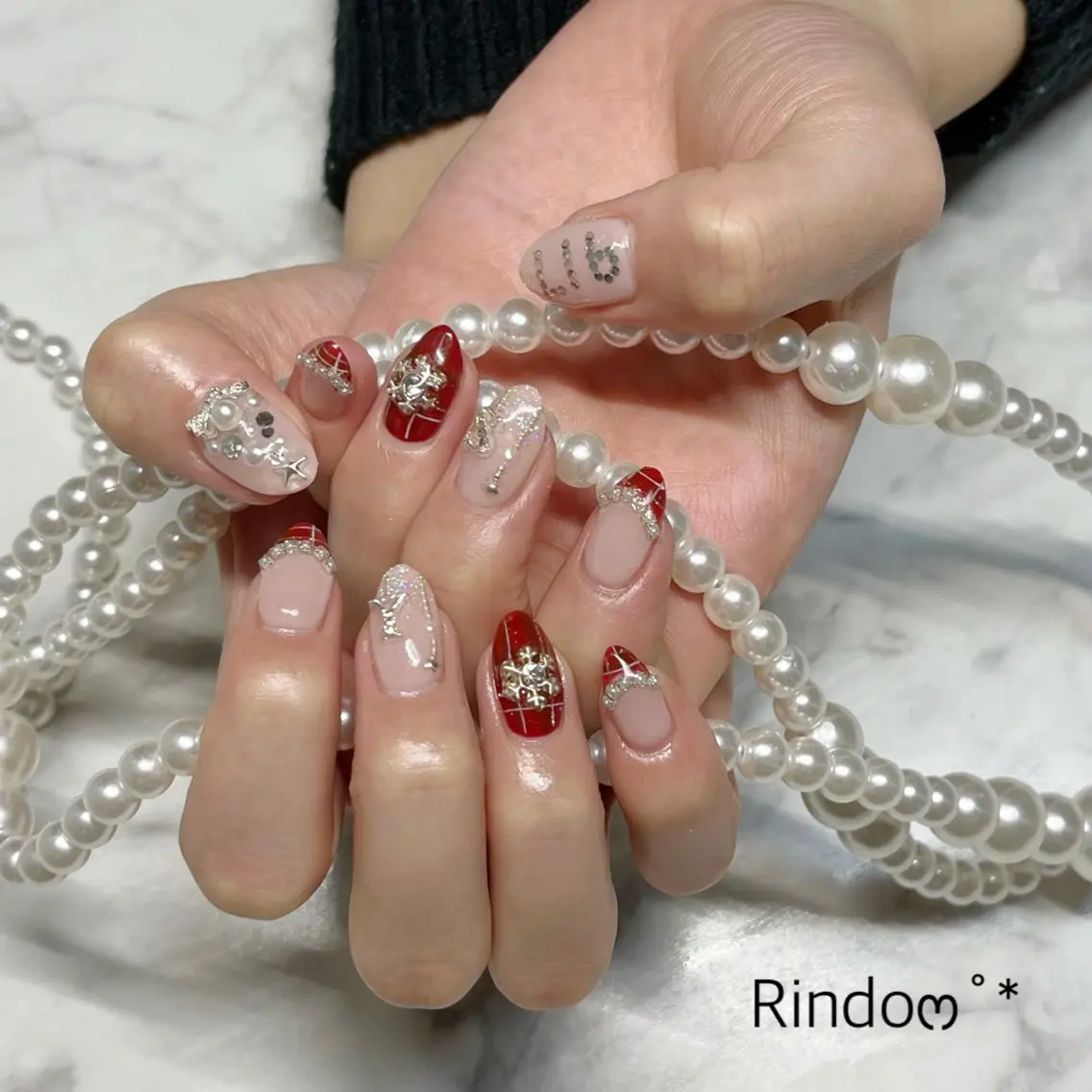 ネイル 冬ネイル クリスマス ハンドネイル Rindo.ネイル ♡耳つぼジュエリーのその他イメージ