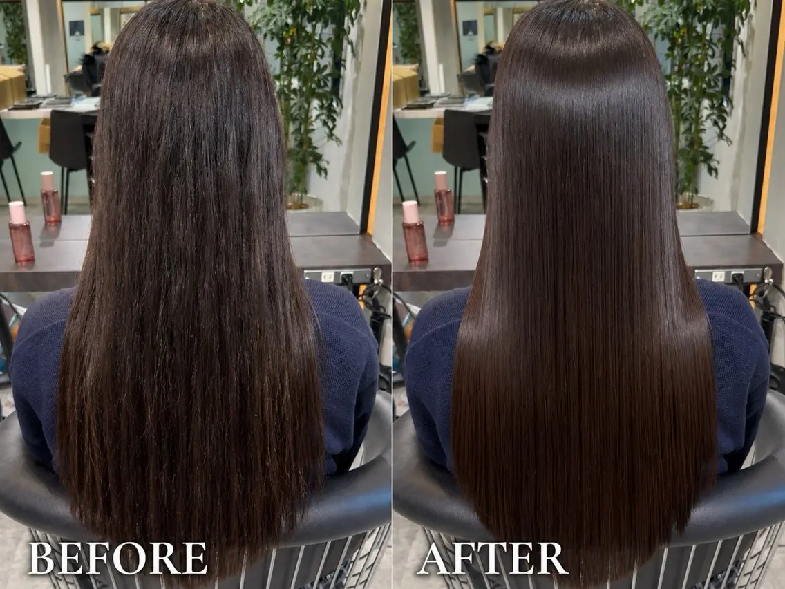 ロング 縮毛矯正 カット ヘアカラー 縮毛矯正 トリートメント 💖透明感カラー縮毛 レイヤー/大宮/虎白のヘアスタイル