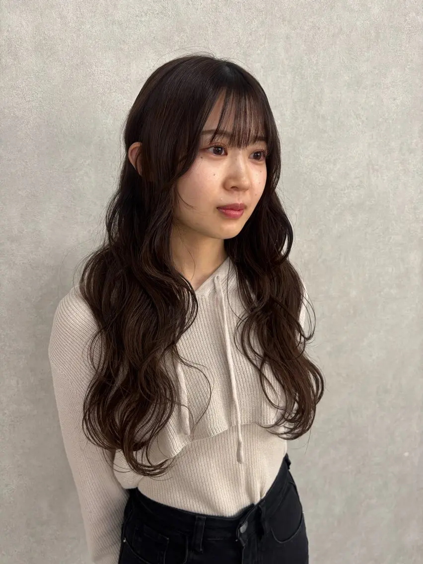 ロング 顔周りカット 似合わせカット 梅田\カットモデル\ 拓都🧩のヘアスタイル
