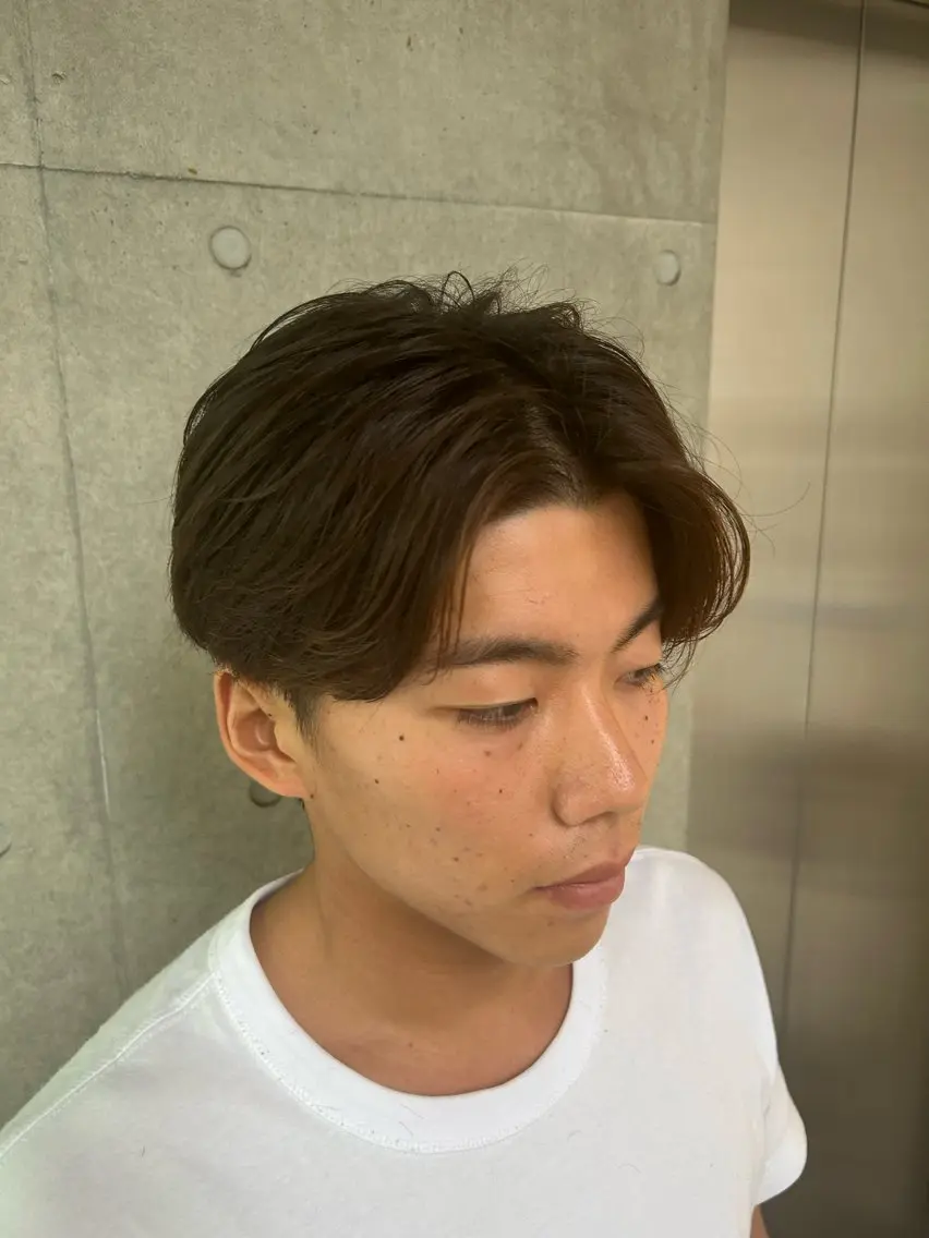 ショート メンズ カット ツヤ髪💫髪質改善 透明感カラー仁平創太のヘアスタイル