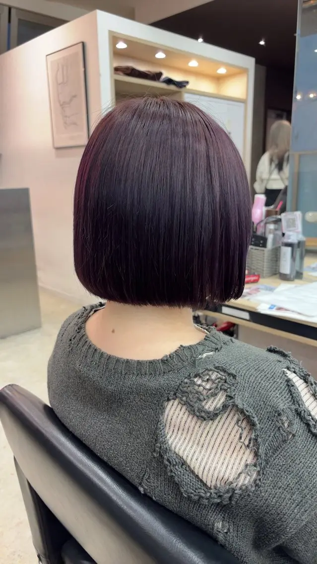 ショート カラー イルミナカラー ヘアカラー トリートメント 🪽髪質改善矯正 🤍MIU🤍のヘアスタイル