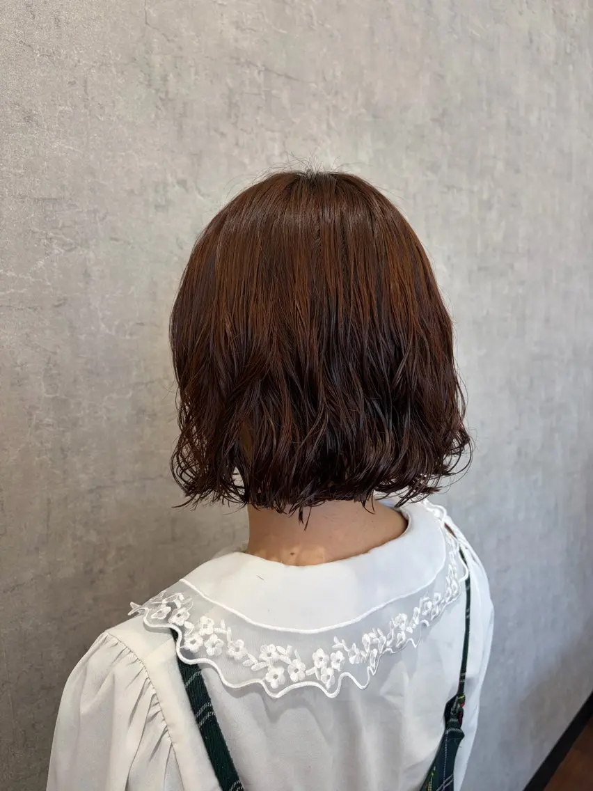 ミディアム パーマ カット パーマ トリートメント 艶髪/透明感カラー 下山 萌華のヘアスタイル