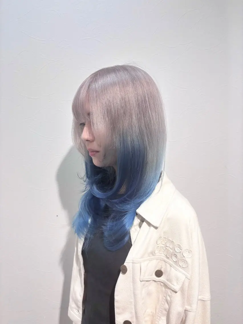 ロング カラー ヘアカラー トリートメント ヘッドスパ 【ハイトーン特化】 🦋森山陽向/大宮のヘアスタイル