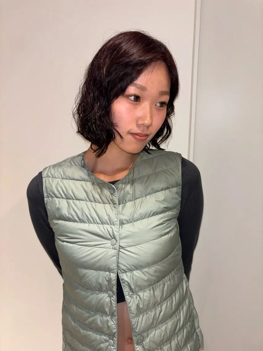カラー ボルドーカラー 藤井 日向のヘアスタイル
