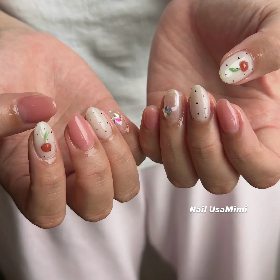 ミディアム ハンドネイル 本町ネイルNail UsaMimiのネイルデザイン