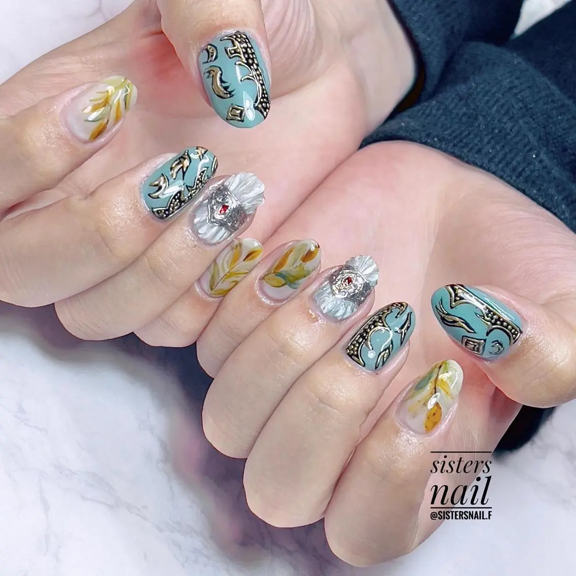 ネイル アートネイル 夏ネイル sisters nail.fのネイルデザイン