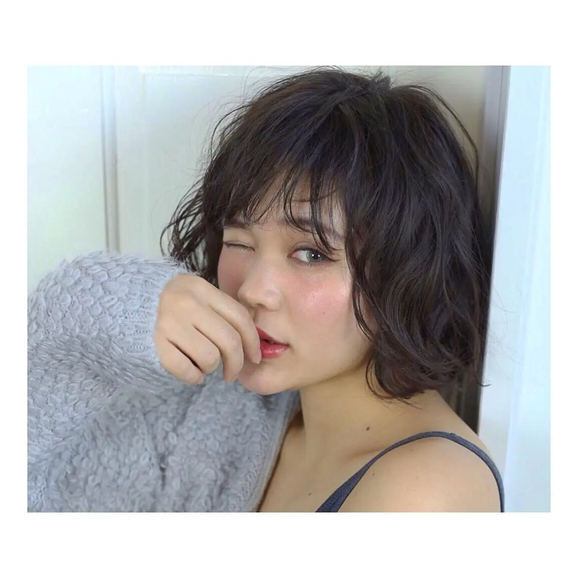 ミディアム カラー パーマ マツエク・マツパ ボブ YUI𓍯エクステ /ニュアンスカラーのヘアスタイル
