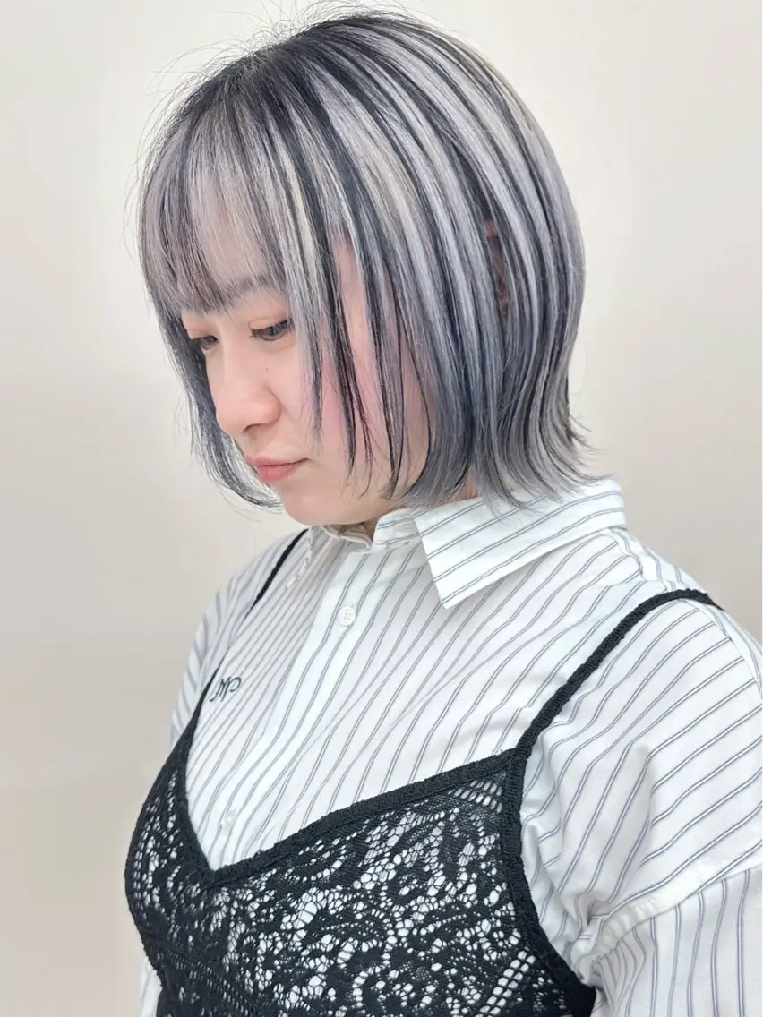 ショート カラー ヘアカラー ボブ/ゆるふわ ボブパーマ/とういのヘアスタイル