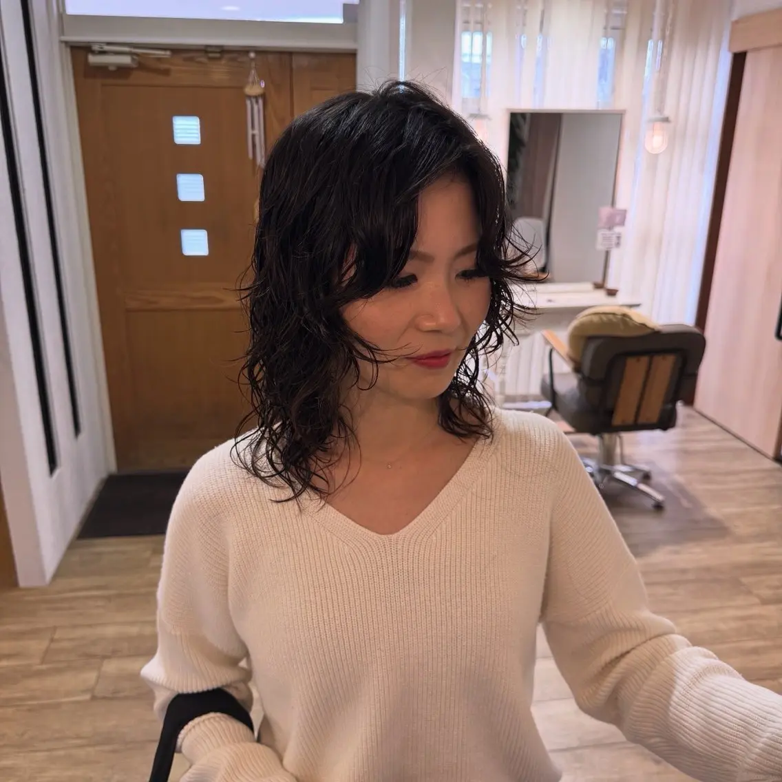 セミロング パーマ カット パーマ パーマモデル募集中 渥美翔人のヘアスタイル
