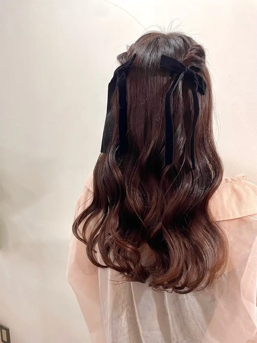 ロング ヘアアレンジ ボブ 髪質改善 韓国風ヘア レイヤーカット ロング ヘアセット mopa_kaede ナチュラル/レイヤーのヘアスタイル