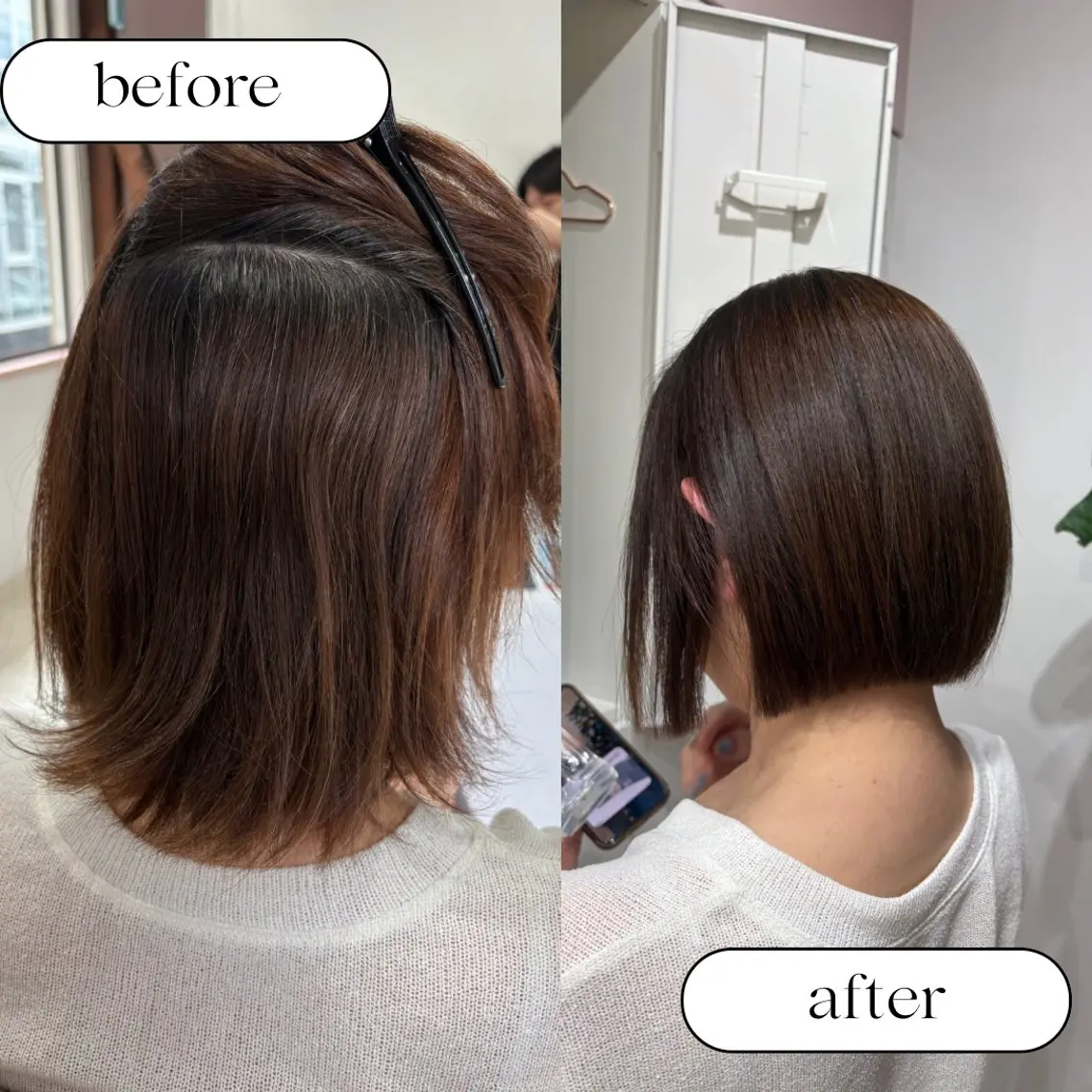 ショート 切りっぱなしボブ ボブ 縮毛矯正 カット ヘアカラー 縮毛矯正 トリートメント NAOTO 吉祥寺髪質改善🍀のヘアスタイル