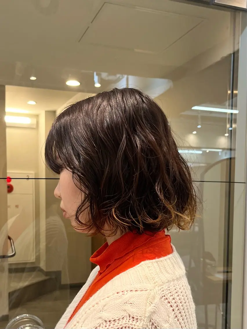 パーマ ボブ saya🦢メンズ /ショートカットのヘアスタイル