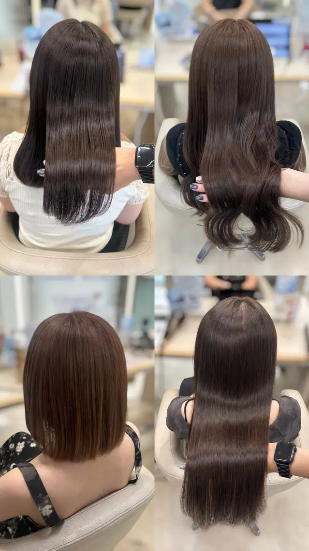 ロング カラー ブリーチ ブリーチなしカラー ヘアカラー トリートメント ヘアセット ベージュ/つや/ レイヤー/ゆいなのヘアスタイル