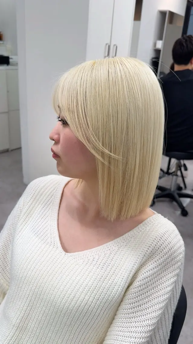 ミディアム カラー ヘアアレンジ カット ヘアカラー トリートメント ✨錦糸町ブリーチ/ ホワイトカラー皇気✨のヘアスタイル