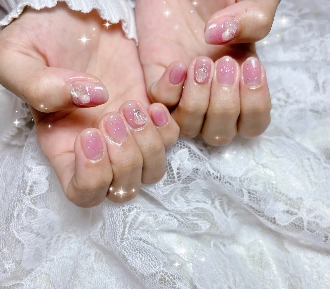ネイル チークネイル ハンドネイル FLARE NAIL フレアネイルのネイルデザイン