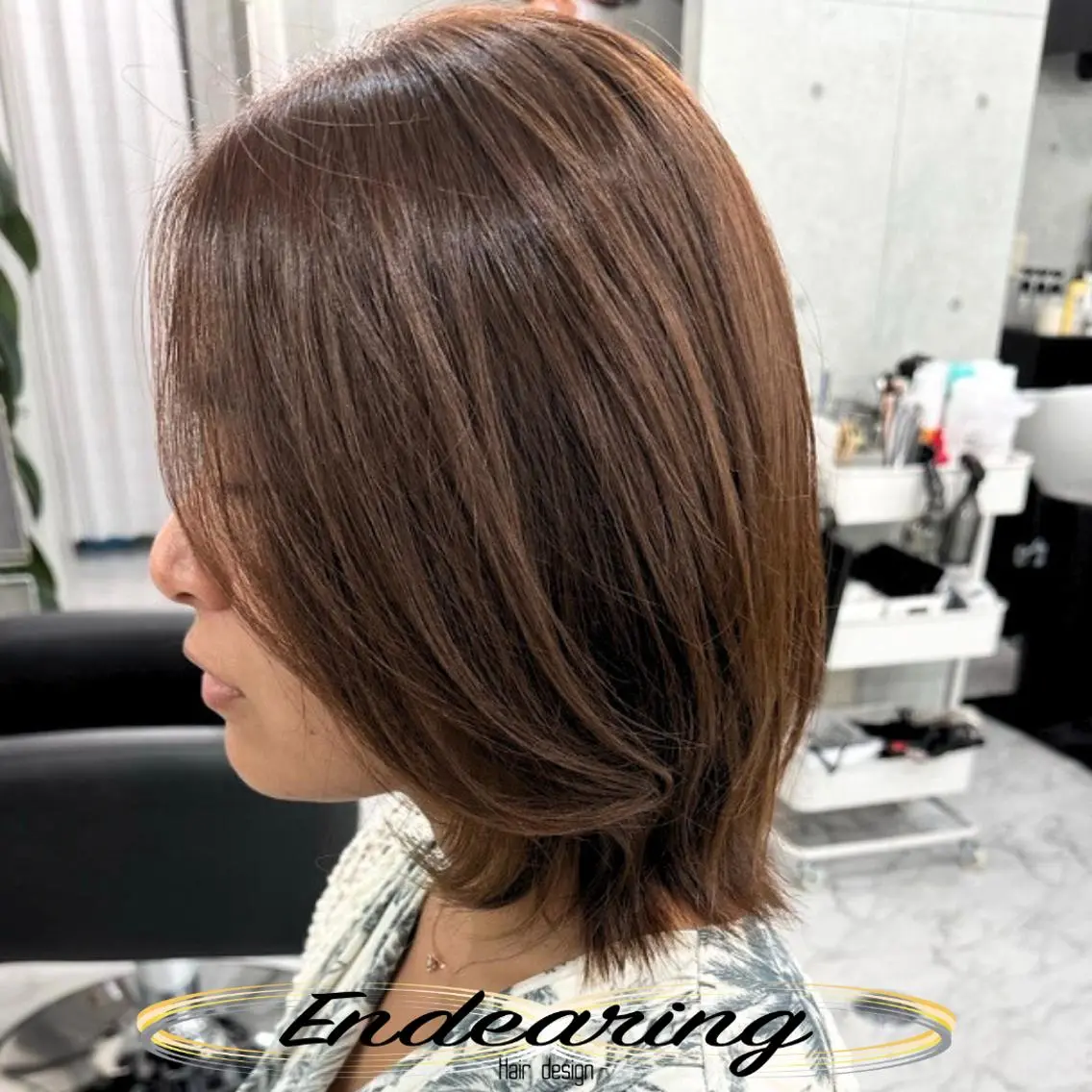 ミディアム ボブ レイヤーカット 似合わせカット カット ヘアカラー Endearing 銀座/レイヤーカットのヘアスタイル