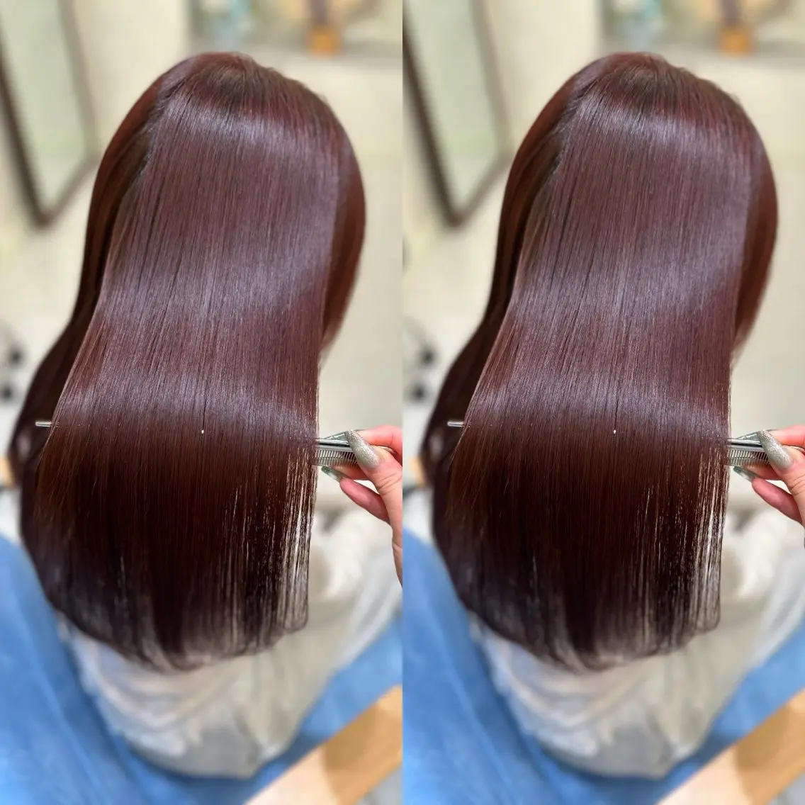 ロング カラー 髪質改善🩵縮毛矯正 代々木/木下のヘアスタイル