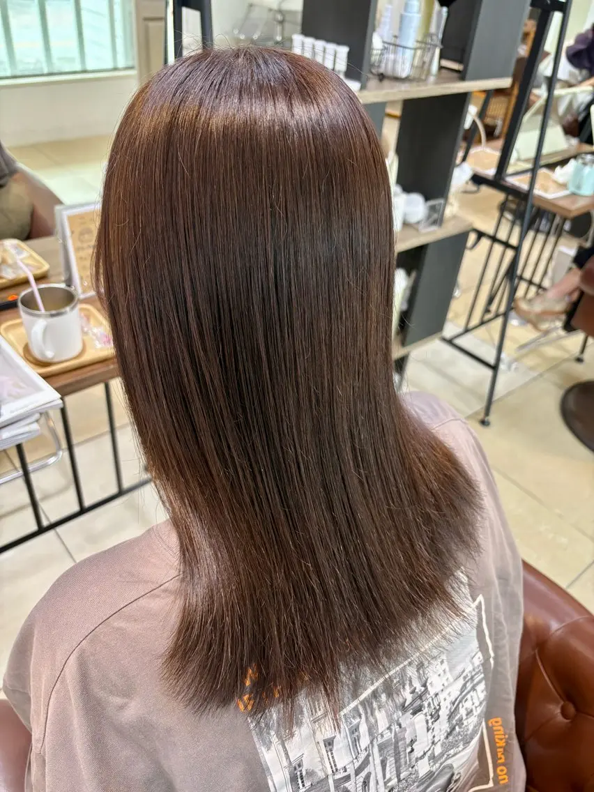 ミディアム カラー ブラウンカラー ダブルカラー ラベンダーカラー ラベンダーブラウン ヘアカラー トリートメント eMuエミュ‪ ¨̮⃝ayakaのヘアスタイル