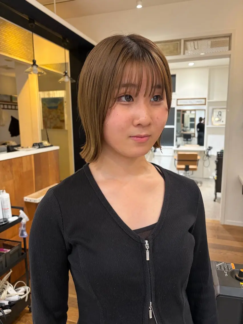 ミディアム カラー ヘアアレンジ ボブ カット 無料カットモデル‪✨ ✂️Nanami🌷のヘアスタイル