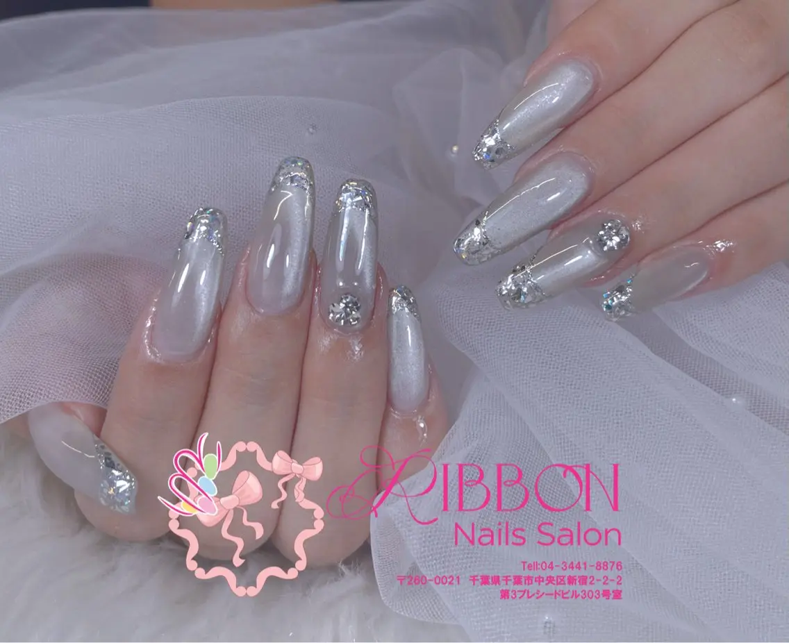 ネイル フットネイル フレンチネイル ジェルネイル マグネットネイル 持ち込み ハンドネイル Ribbonnail salonのネイルデザイン