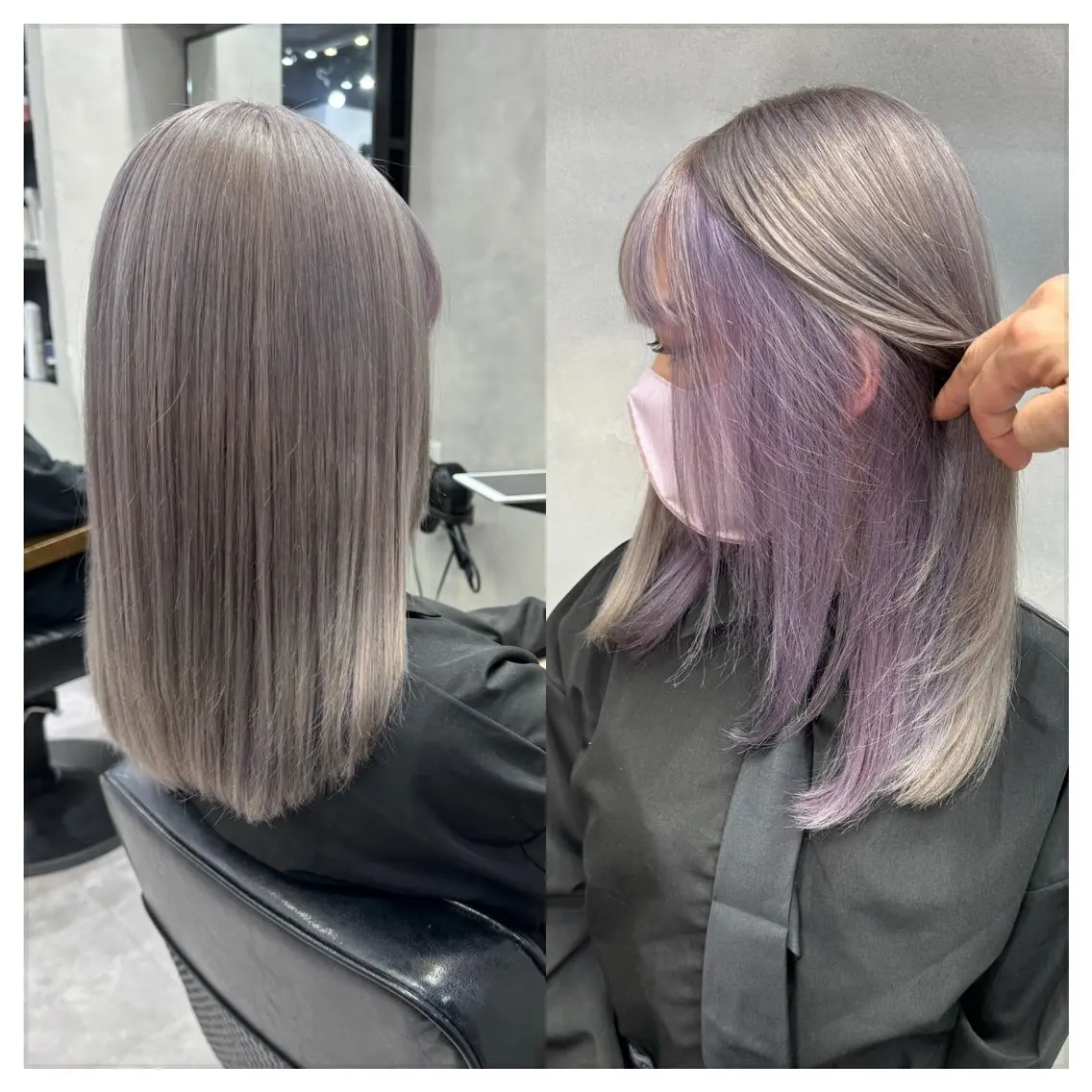 ミディアム カラー ハイトーンカラー インナーカラー カット ヘアカラー トリートメント ショート・ハイトーン ズーキーのヘアスタイル