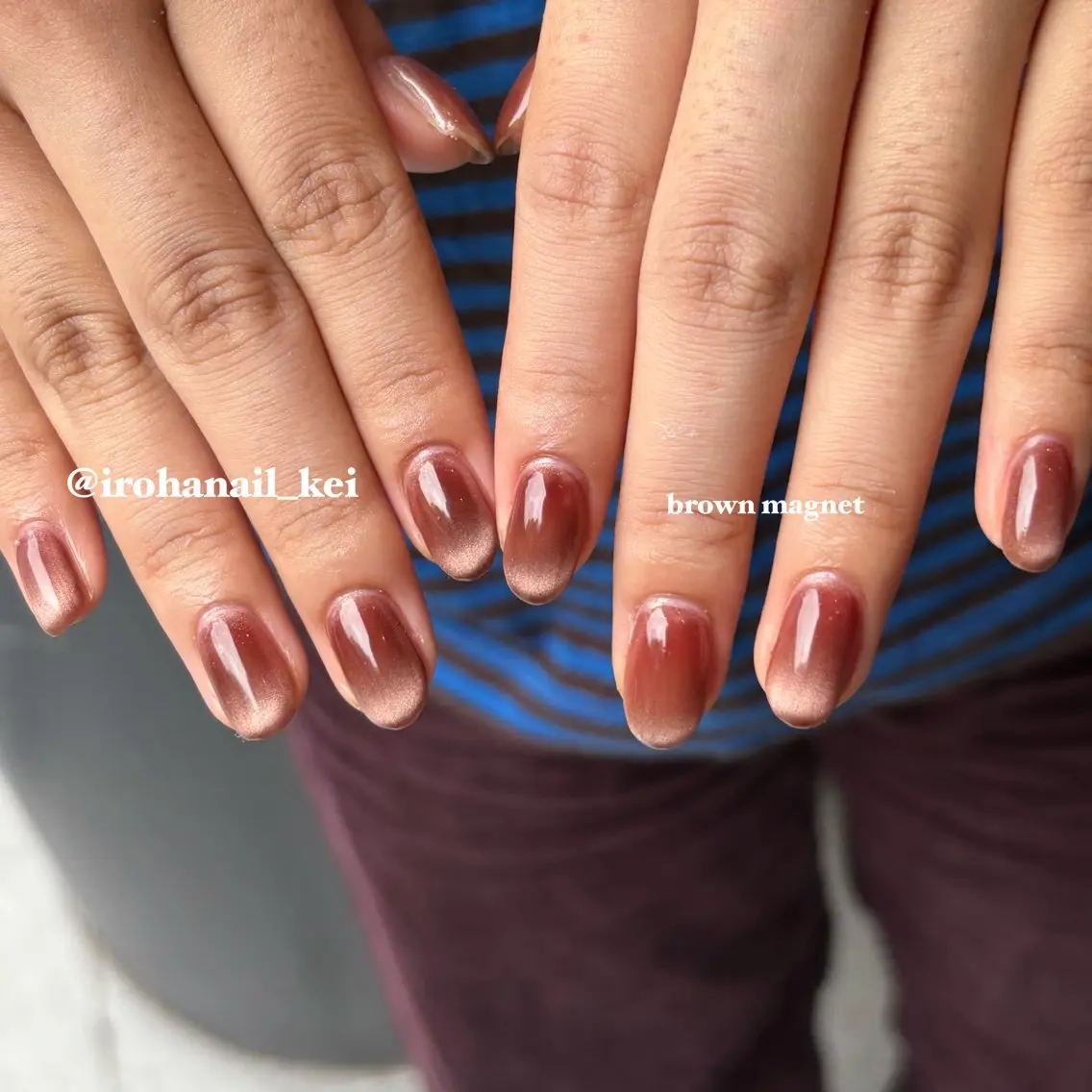 ネイル ブラウン マグネットネイル IROHA NAIL_けい🐶のネイルデザイン