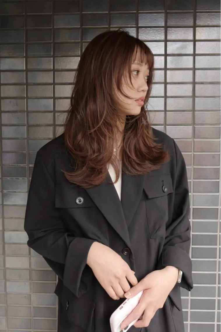 ロング カラー 髪質改善 レイヤーカット ロング コハラ マリのヘアスタイル