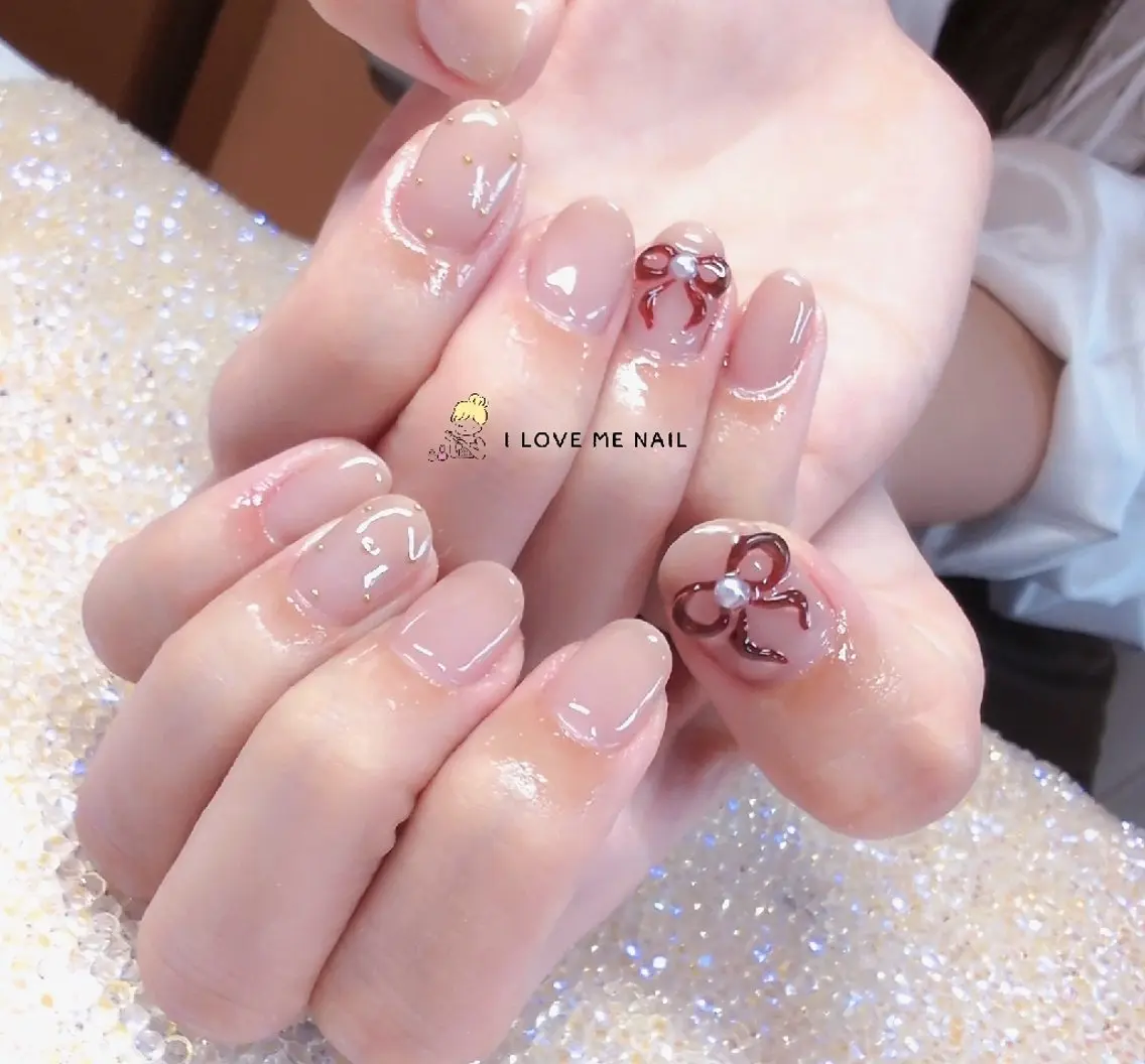 ネイル 長さ出し ハート 韓国ネイル マグネットネイル ニュアンスネイル ハンドネイル I LOVE ME NAIL.｡.:*♡のネイルデザイン