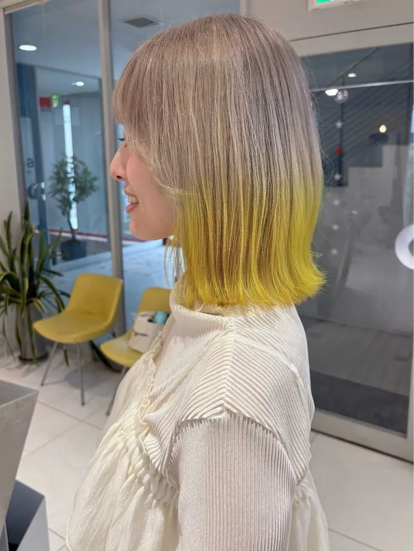 ミディアム カラー カット ヘアカラー 浅野 匠のヘアスタイル