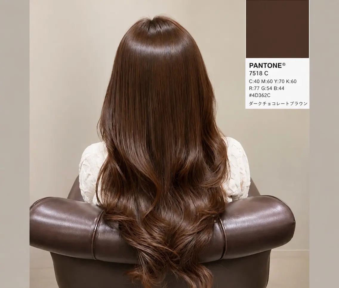セミロング カラー ブラウンカラー ヘアカラー トリートメント ヒナ/酸性ストレート /髪質改善のヘアスタイル