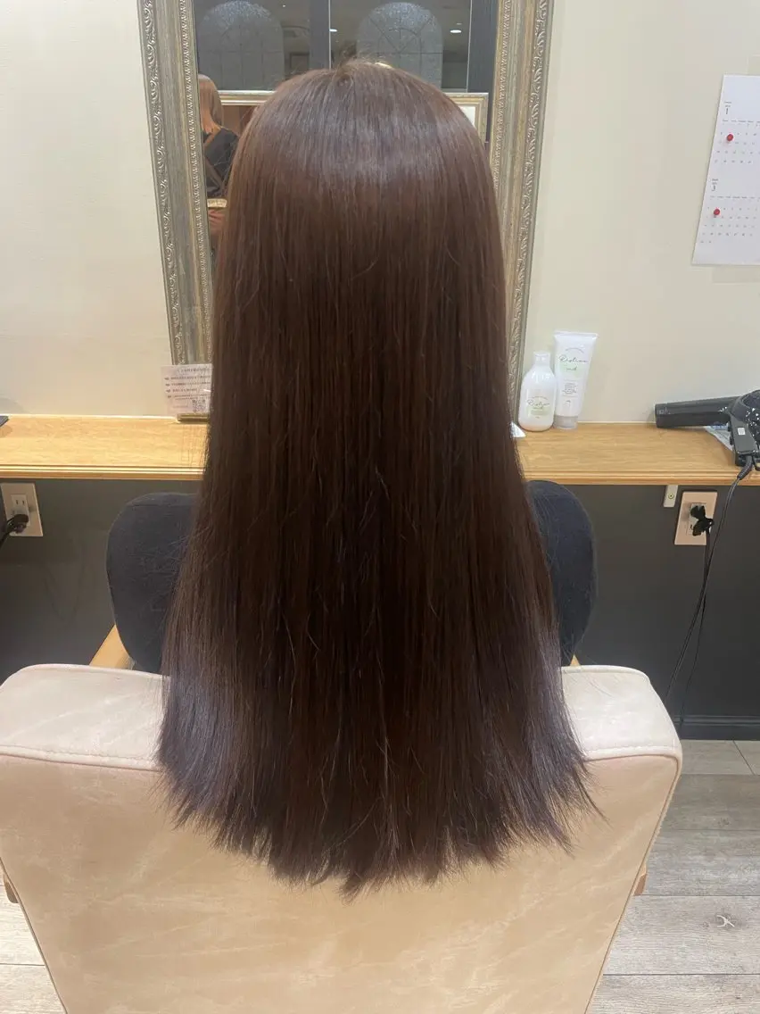 ロング カラー ブラウンカラー マロンブラウン ヘアカラー 松尾 遥花のヘアスタイル
