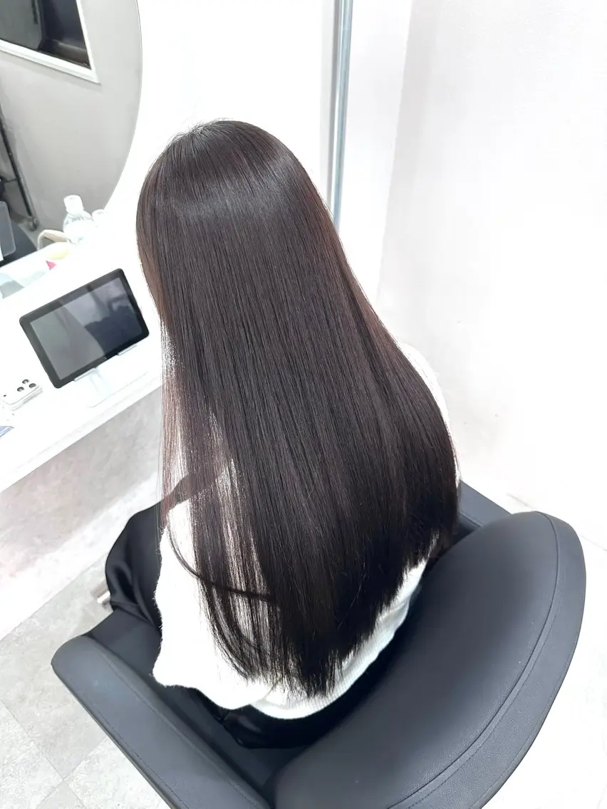 ロング 縮毛矯正 酸性ストレート カット ヘアカラー トリートメント 髪質改善×縮毛矯正 taichi/梅田のヘアスタイル