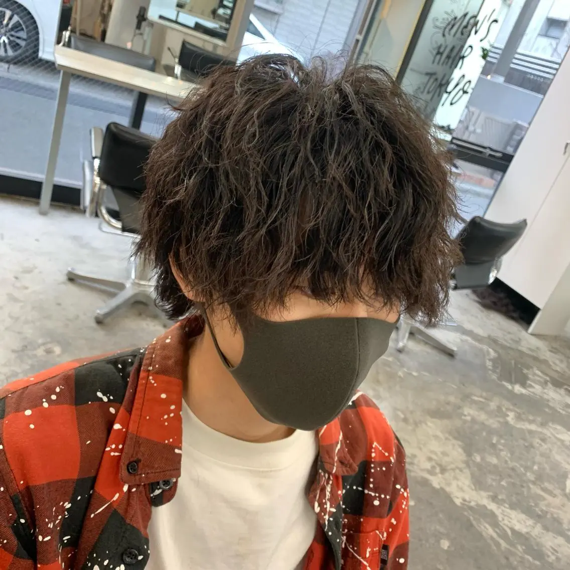 ショート パーマ メンズ メンズウルフカット ショートヘア ウルフカット カット パーマ メンズ特化美容師/ 藤戸 椋のヘアスタイル